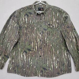 Vintage 90s Rattlers Brand Realtree Camo Button Up Shirt Mens L